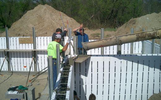 Pouring concrete