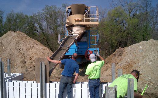 Pouring concrete