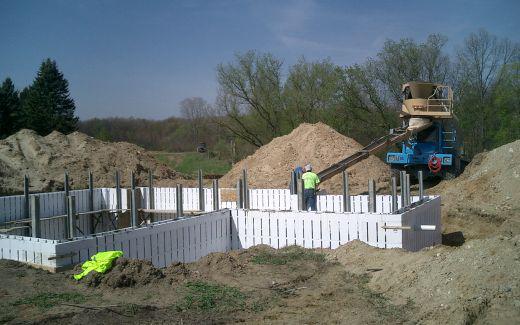 Pouring concrete