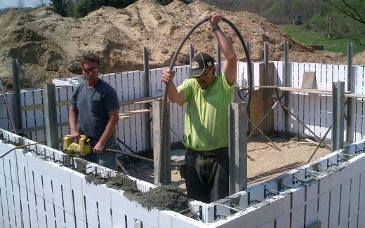 Pouring concrete