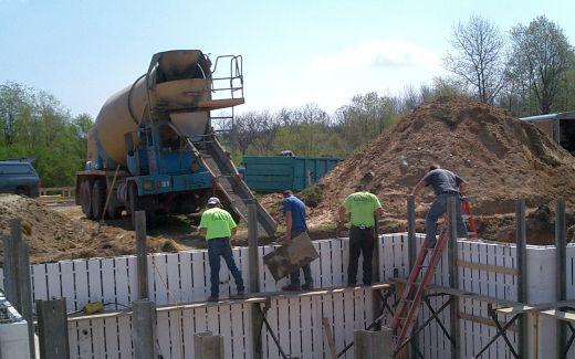 Pouring concrete