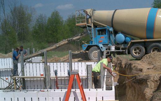 Pouring concrete