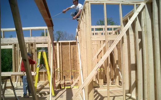 Placing second floor joists