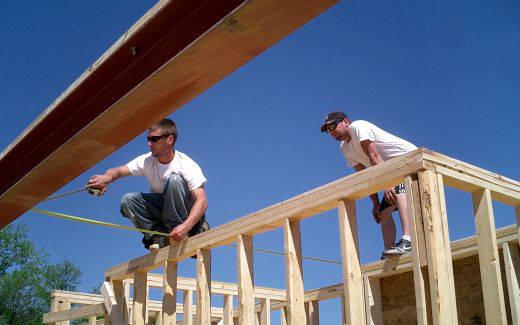 Placing second floor joists