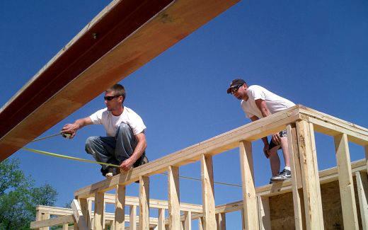 Placing second floor joists