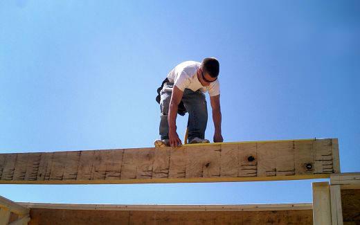 Placing second floor joists