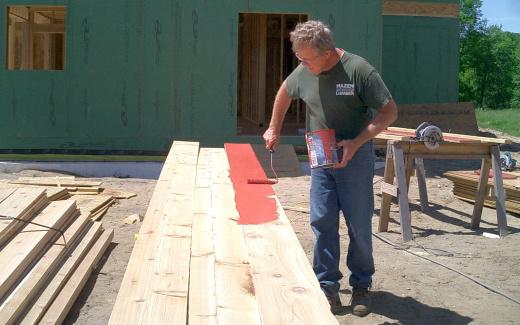 Michael painting backs of fascia boards