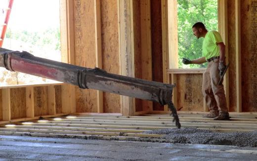 Jason working on first floor concrete