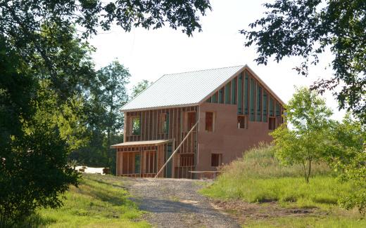 South and east walls from driveway