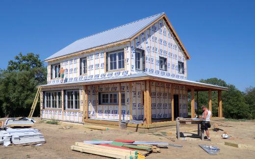 Standing seam roof over porch