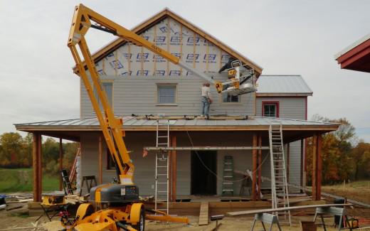 Siding on east wall