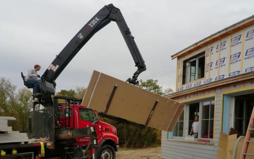 Delivering drywall to upstairs
