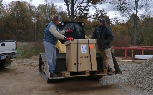 Michael and Bruce transporting energy recovery unit