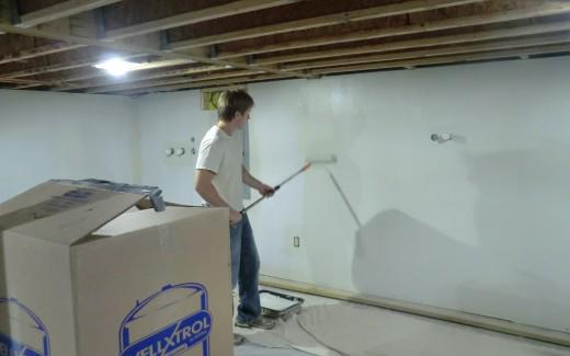 Painting crawlspace wall