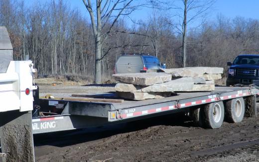 Delivery of limestone slabs