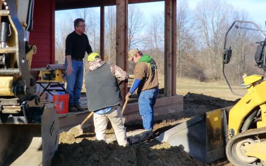 Beginning work on walkway