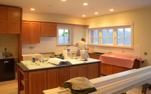 Bob working on kitchen back splash