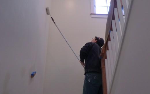 Painting stairway walls