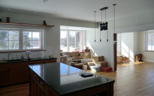 Boxes in kitchen and parlor