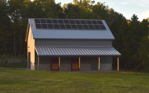 Solar array on barn